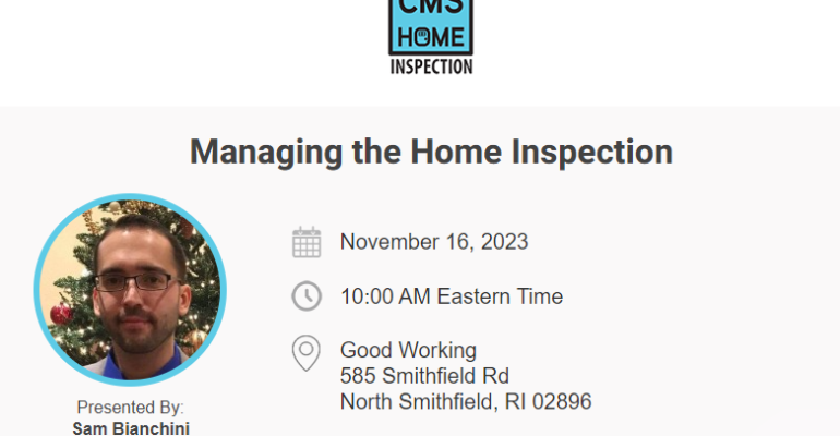 Sam Real Estate CE - Managing Home Inspection